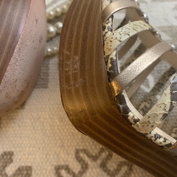 Coach Sarafina Snakeprint‎ open toe platform heels size 8B - Picture 6 of 6